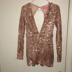 Gold sequin romper